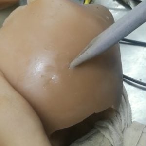 How to repair a small cut of TPE doll simply with a soldering iron